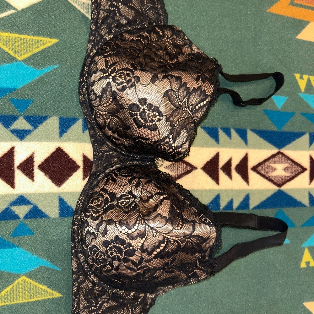 Aubade Black and Gold Lace Bra